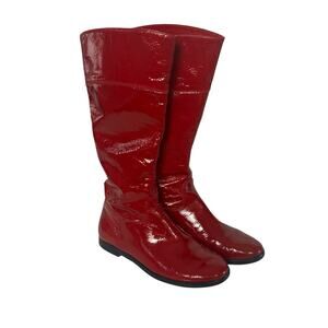 Gianni Bini Women’s Rock On Red Rain Boots Red Patent Leather Size 6 Y2K